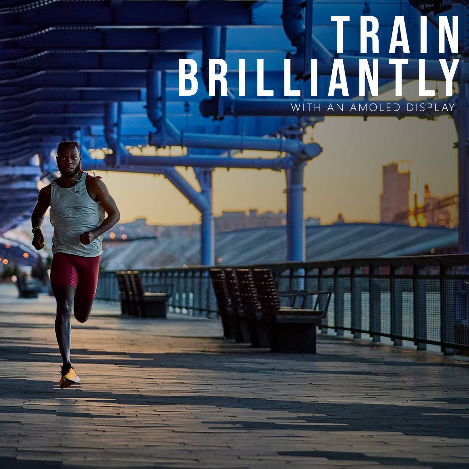 Train brilliantly with an AMOLED display.