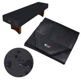 GSE Games & Sports Expert - 16' Heavy-Duty Leatherette Shuffleboard Table Cover for Shuffleboard Table Accessories - Black
