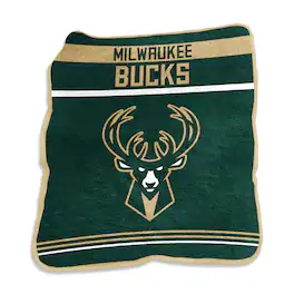 Logo Brands - Milwaukee Bucks 50" x 60" Gameday Raschel Throw Blanket - Multicolor