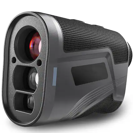 Front. GlowWise - Slope-Enabled Golf Rangefinder - 1200Yds Range, 6X Magnification, Vibration Alert, Magnetic Design for Hunting & Golf - Black.