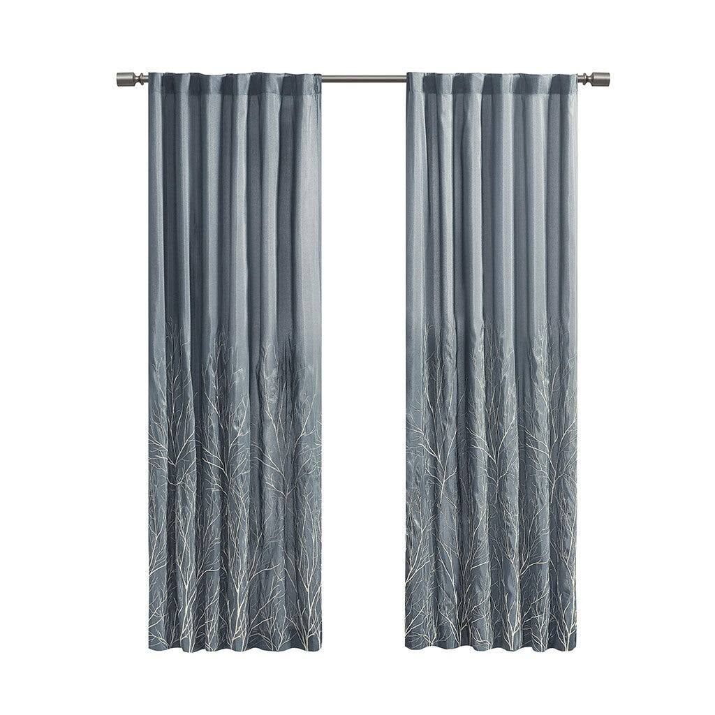 Left. BreeBe - Curtain Panel(Only 1 Pc Panel) - Blue.