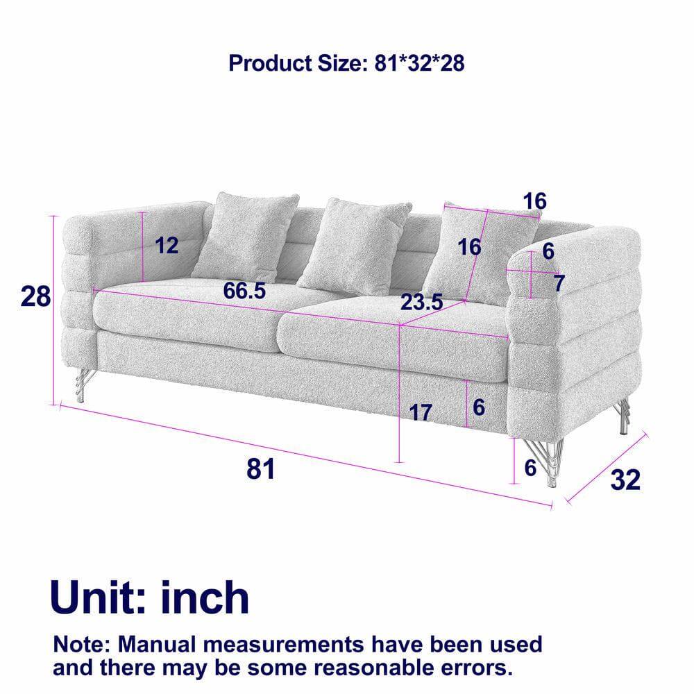 Product Size: 81*32*28  
Unit: inch  

Note: Manual measurements have been used and there may be some reasonable errors.