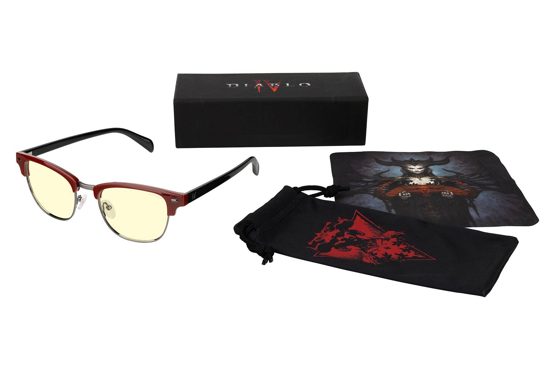 Alt View 8. GUNNAR - GUNNAR Gaming Glasses  - Diablo IV Sanctuary Edition, Blood Onyx, Amber Lens - Blue Light Blocking, Relieve Dry Eye - Blood Onyx.