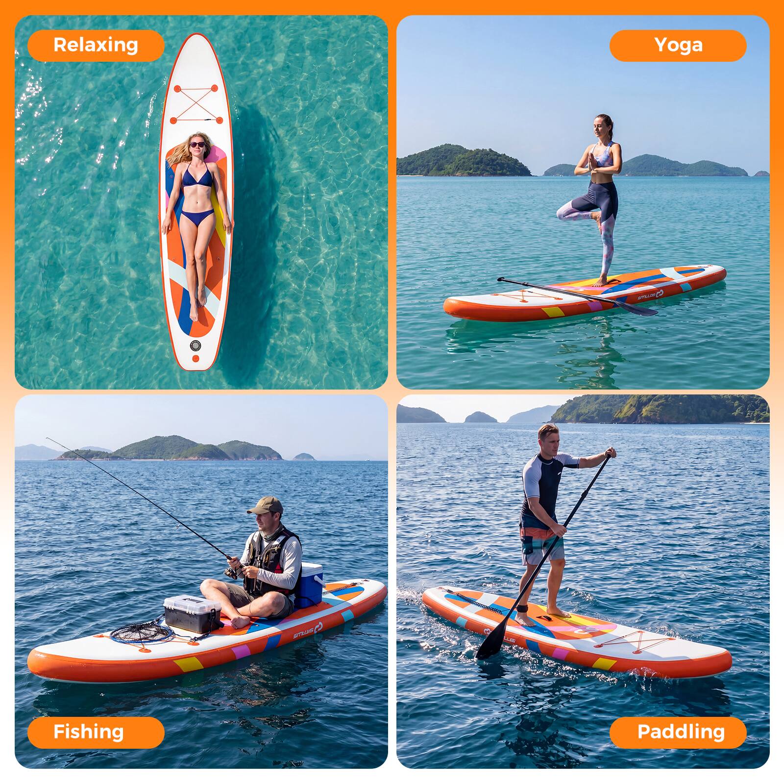 Relaxing Yoga Fishing Paddling