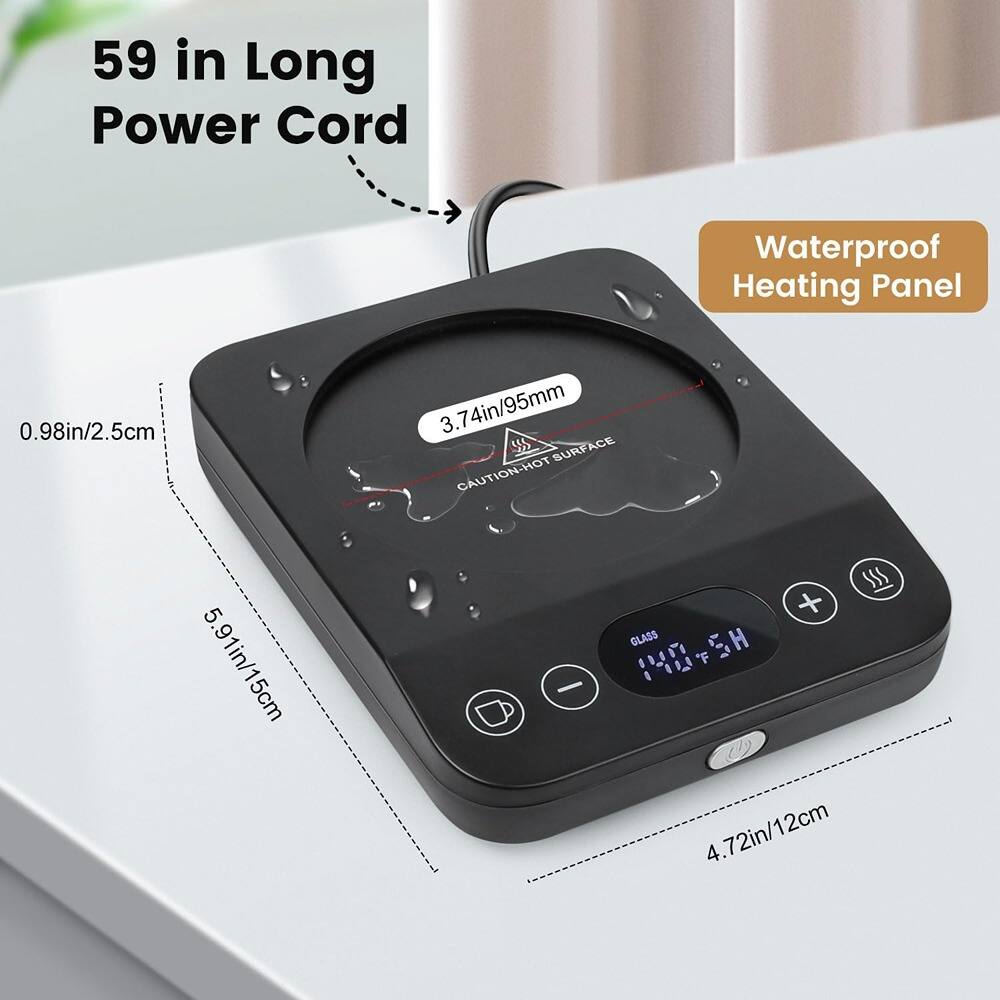 59 in Long Power Cord

Waterproof Heating Panel

0.98in/2.5cm

3.74in/95mm

5.91in/15cm

4.72in/12cm

CAUTION: HOT SURFACE

GLASS

140°F - 5H