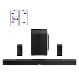 Ultimea - Skywave Series, 5.1.4ch Sound Bar with Dolby Atmos, Wireless Surround Sound System for TV, 8" Subwoofer - Black