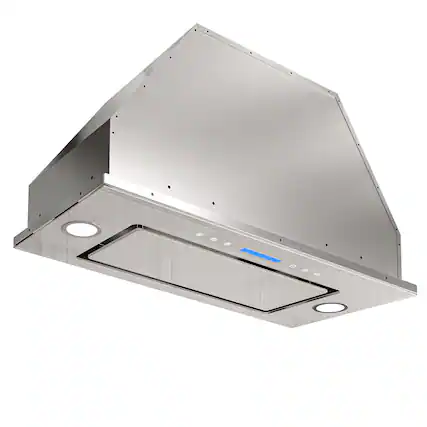 Front. Onefly - 30 inches - Convertible - Insert Range Hood - White Tempered Glass.