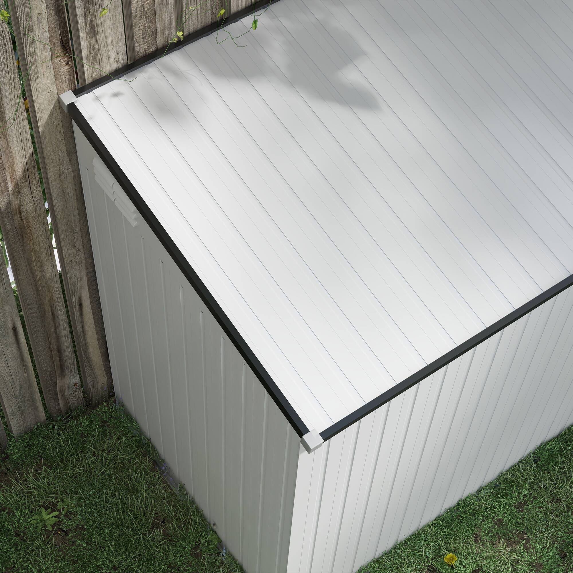 Alt View 8. Outsunny - 4' x 6' Metal Outdoor Storage Shed, Lean to Storage Shed, Garden Tool Storage House with Lockable Door.