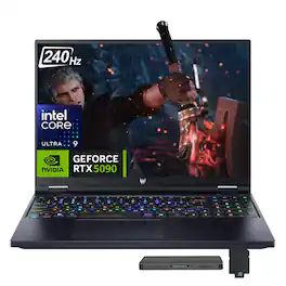 Acer - Predator Helios 16" WQXGA Gaming Laptop,Ultra 9-275HX,Geforce RTX 5090,64GB RAM,2TB SSD+1TB Dock Set,Win11Pro - Black