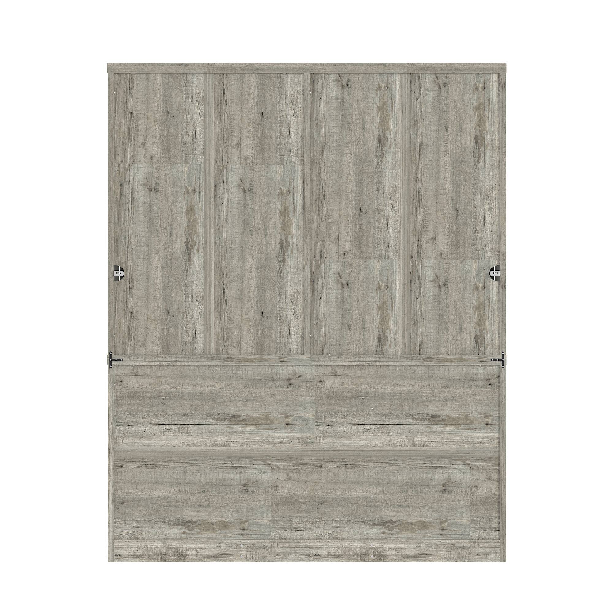 Back. Famapy - Famapy Vintage Wood - Grain Storage & Display Cabinet with Glass Doors - Gray.