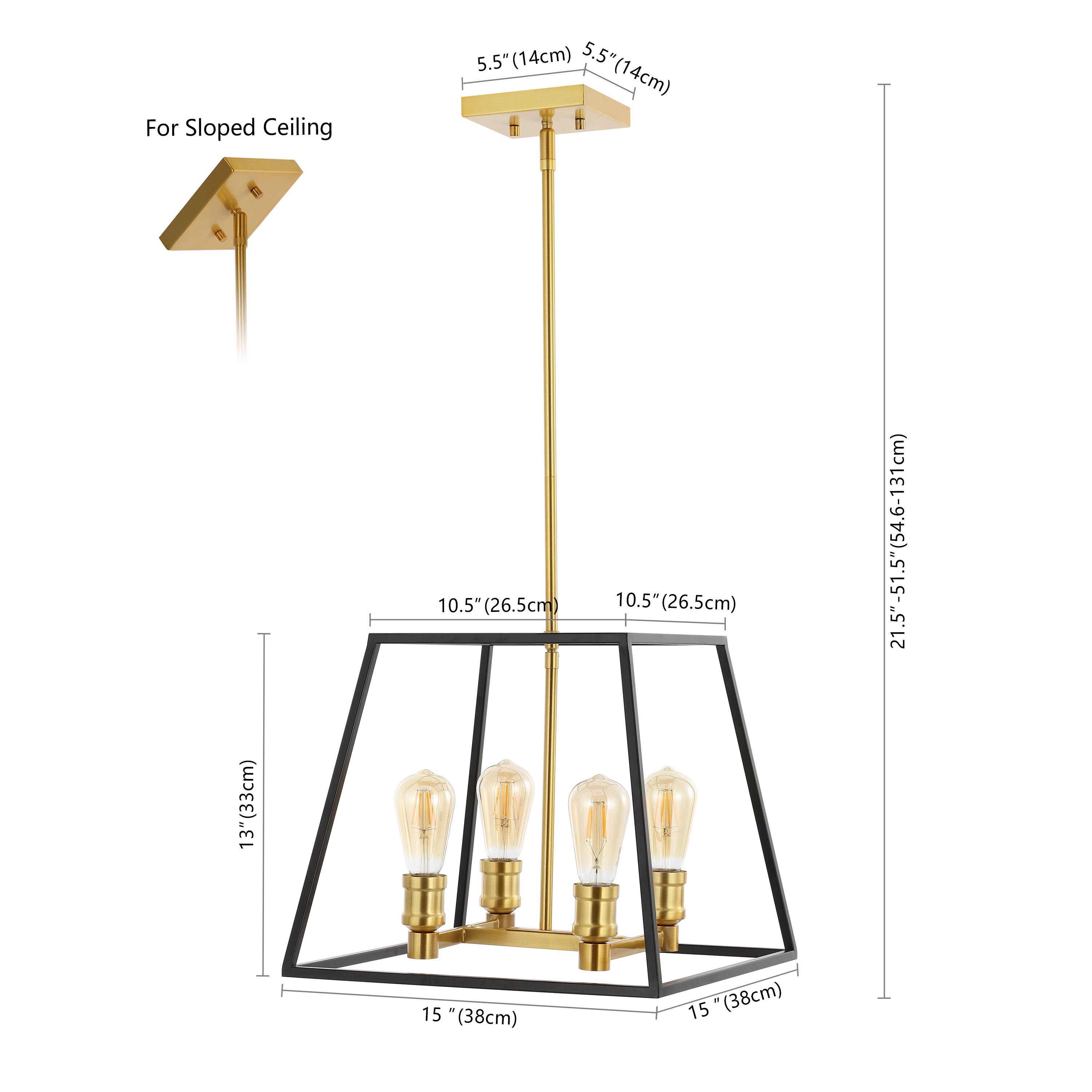 For Sloped Ceiling

5.5" (14cm)

8" (33cm)

10.5" (26.5cm)

15" (38cm)

21.5"-51.5" (54.6-131cm)