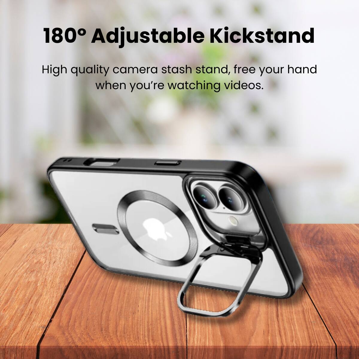180° Adjustable Kickstand
High quality camera stash stand, free your hand when you're watching videos.