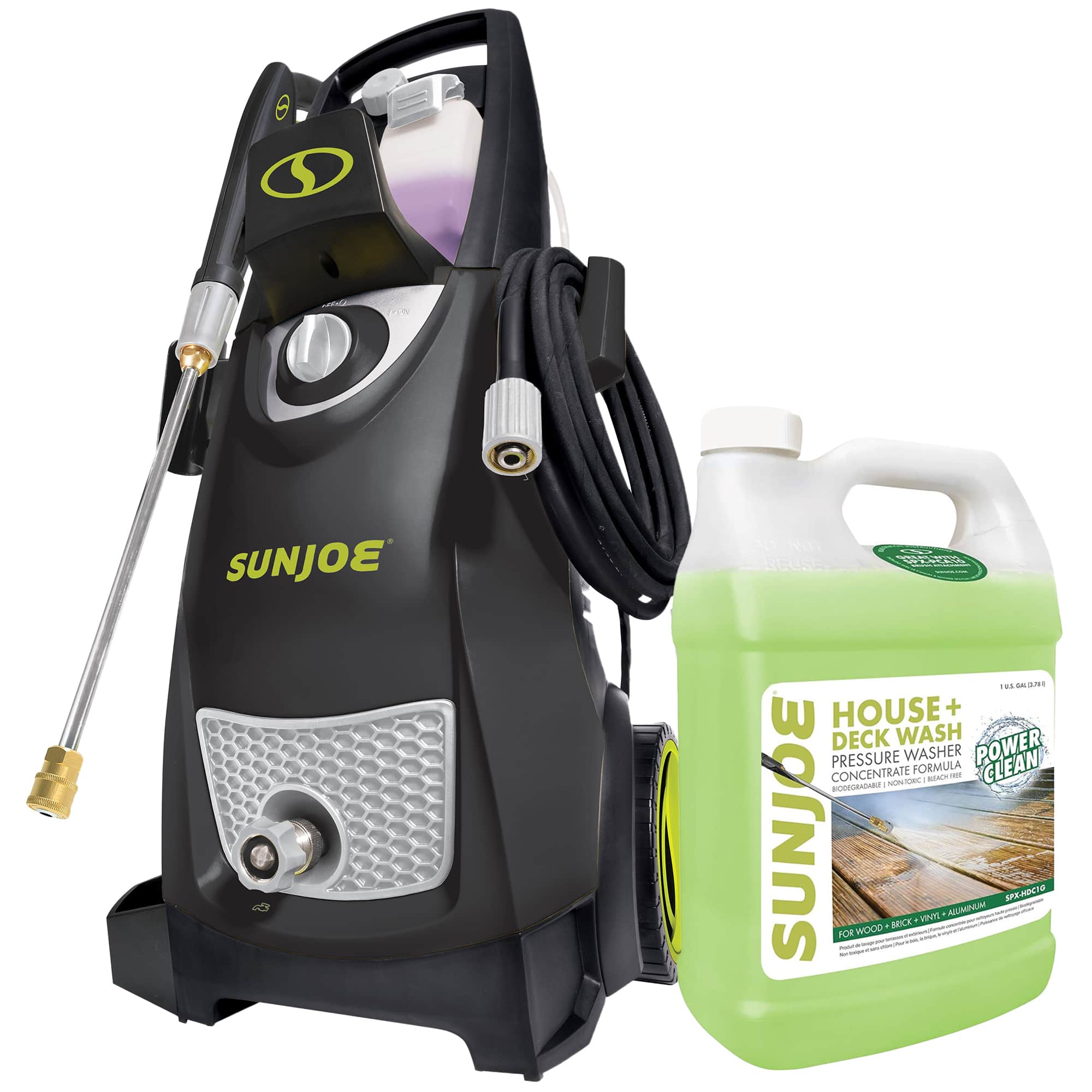 Sun Joe - Electric Pressure Washer with All-Purpose Washer Concentrated Cleaner - Black/Grey