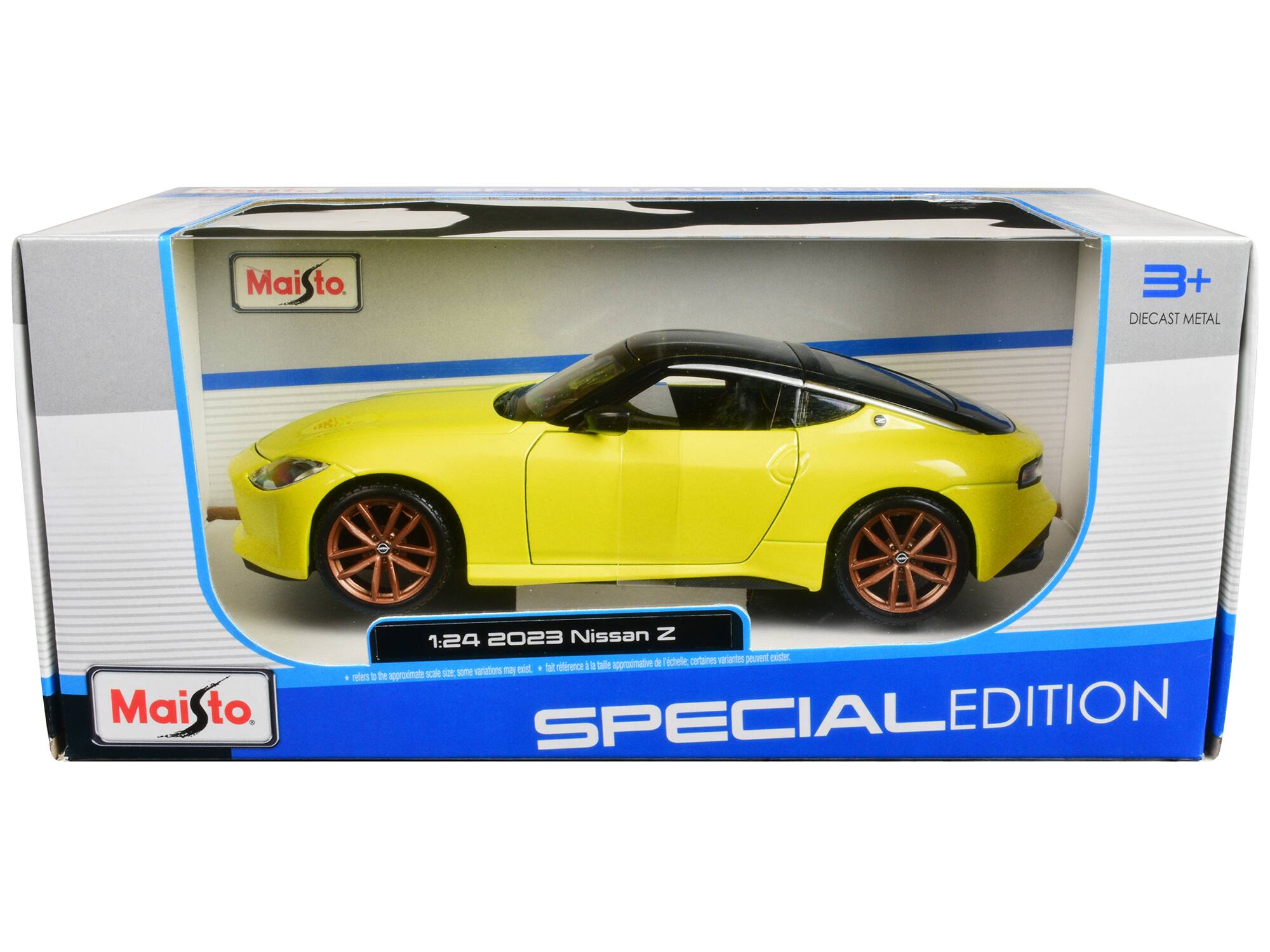2023 Nissan Z Top "Special Edition" Series 1/24 Diecast Model Car by Maisto - Yellow Metallic With Black