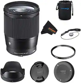 Bundle - Sigma - 16mm f1.4 DC DN Contemporary Lens for Sony E - Black