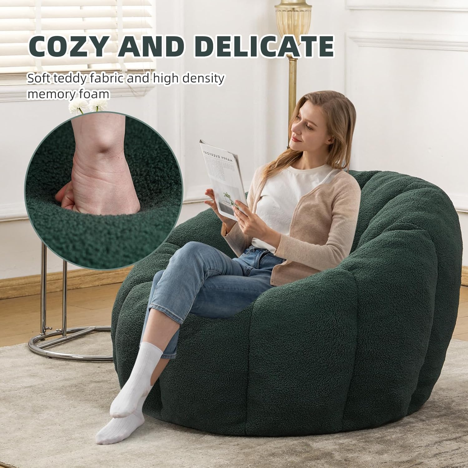 COZY AND DELICATE

Soft teddy fabric and high density memory foam