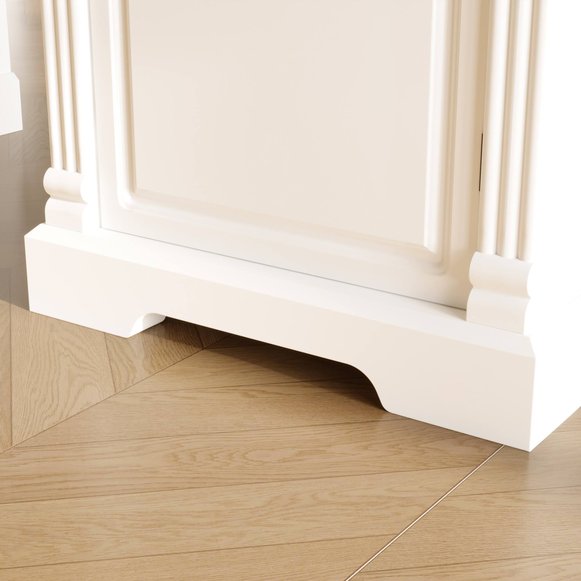 Alt View 5. Famapy - Vintage Style Writing Desk with Storage Drawers, Classic Home Office Computer Table for Study or Workspace - Brown & White.