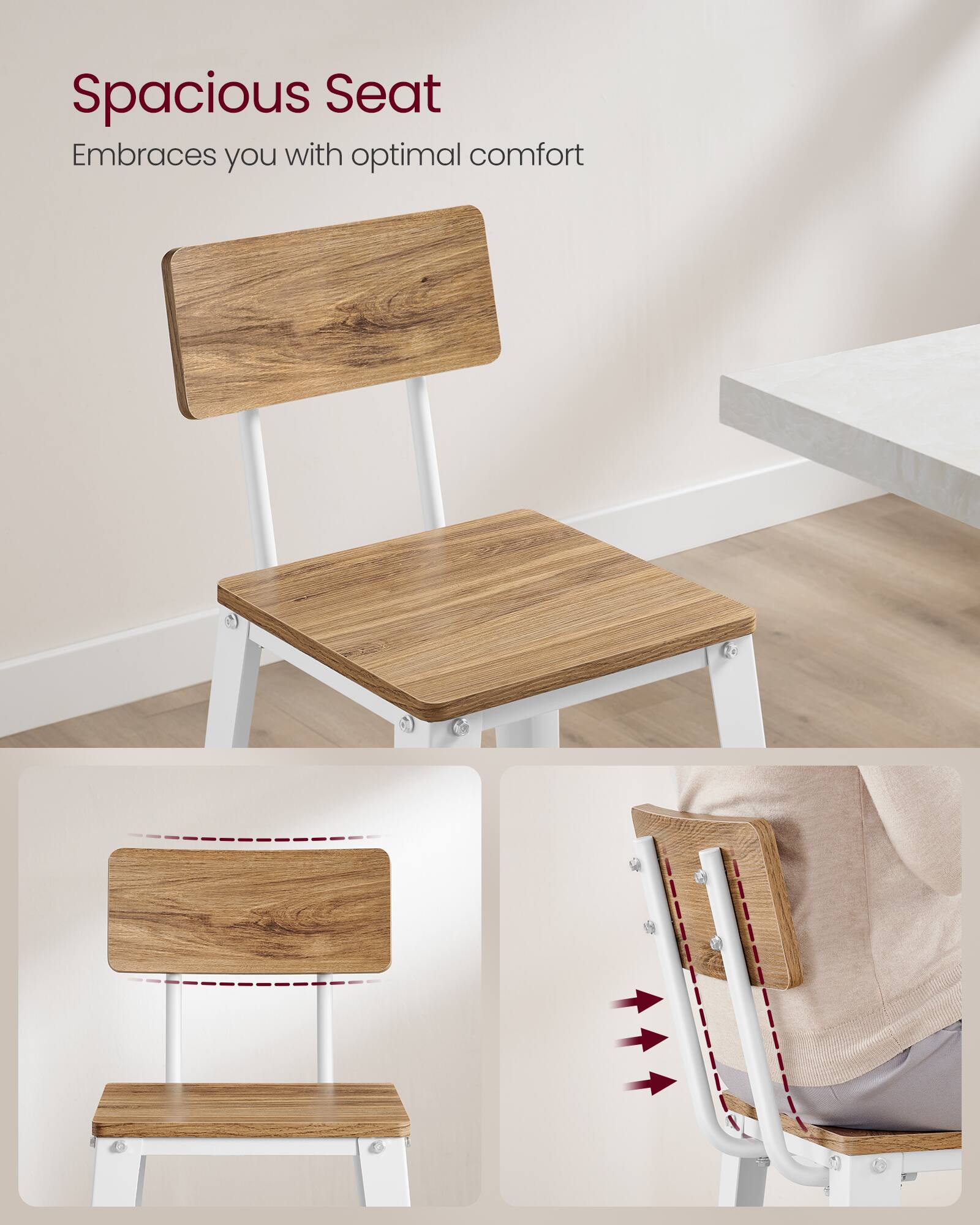 Spacious Seat  
Embraces you with optimal comfort