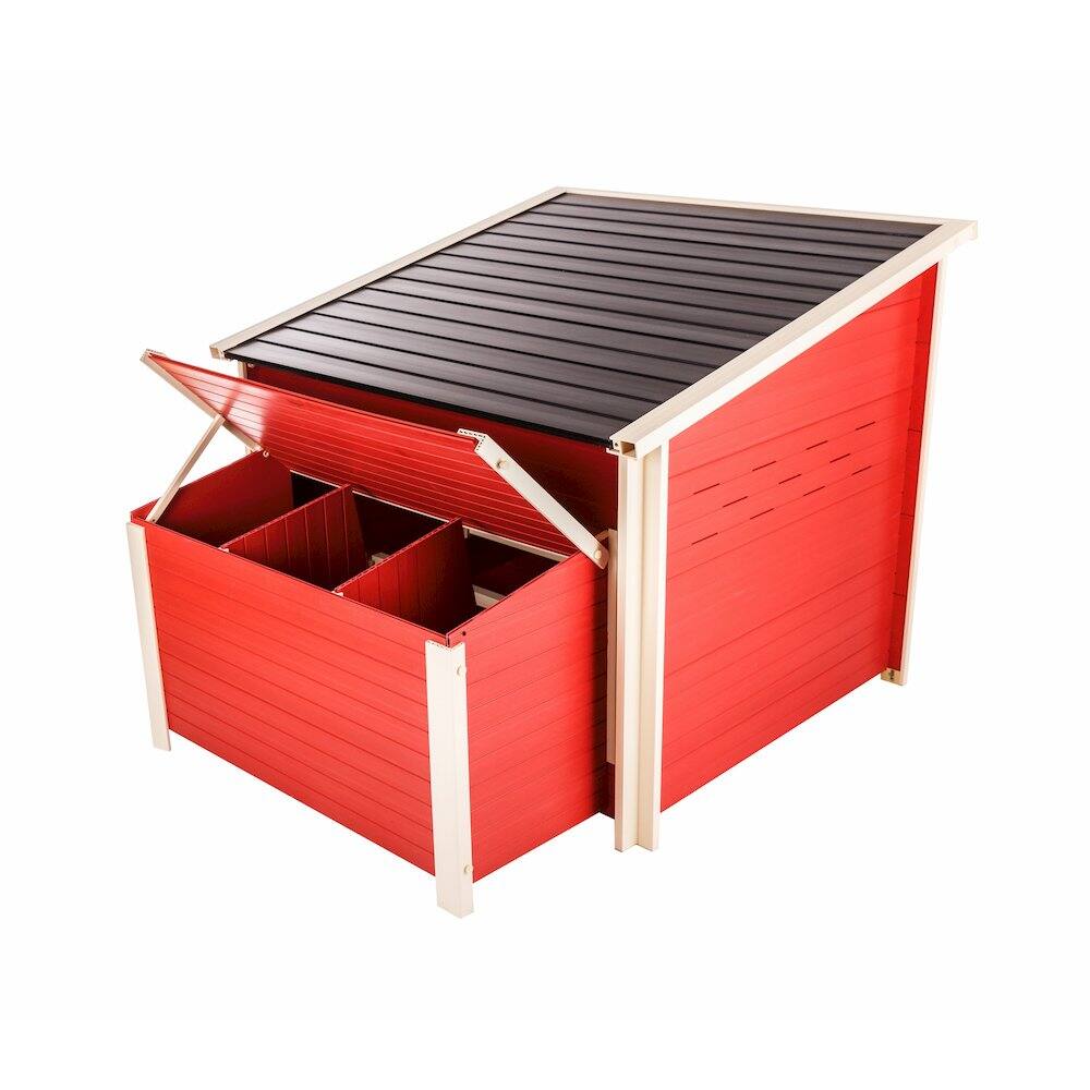 Back. New Age Pet - Jumbo Fontana Chicken Barn in Red - Red.