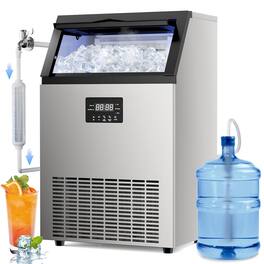 Mojgar - Commercial Ice Maker Machine 200 Lbs/24H - Silver