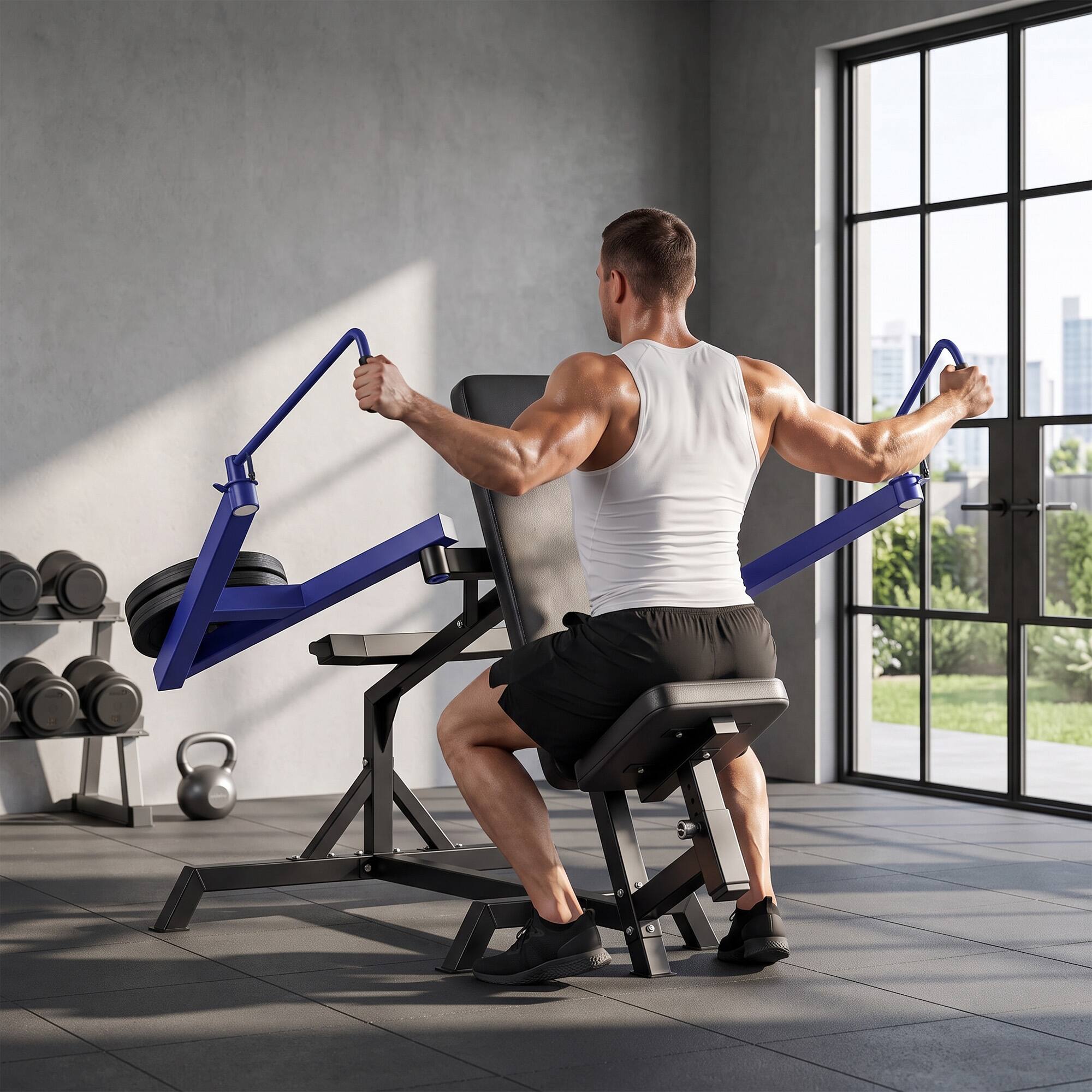 Alt View 1. Soozier - Chest Press Machine, 660 lb Chest Fly Machine with Adjustable Lever Arms, Adjustable Seat - Dark Blue.