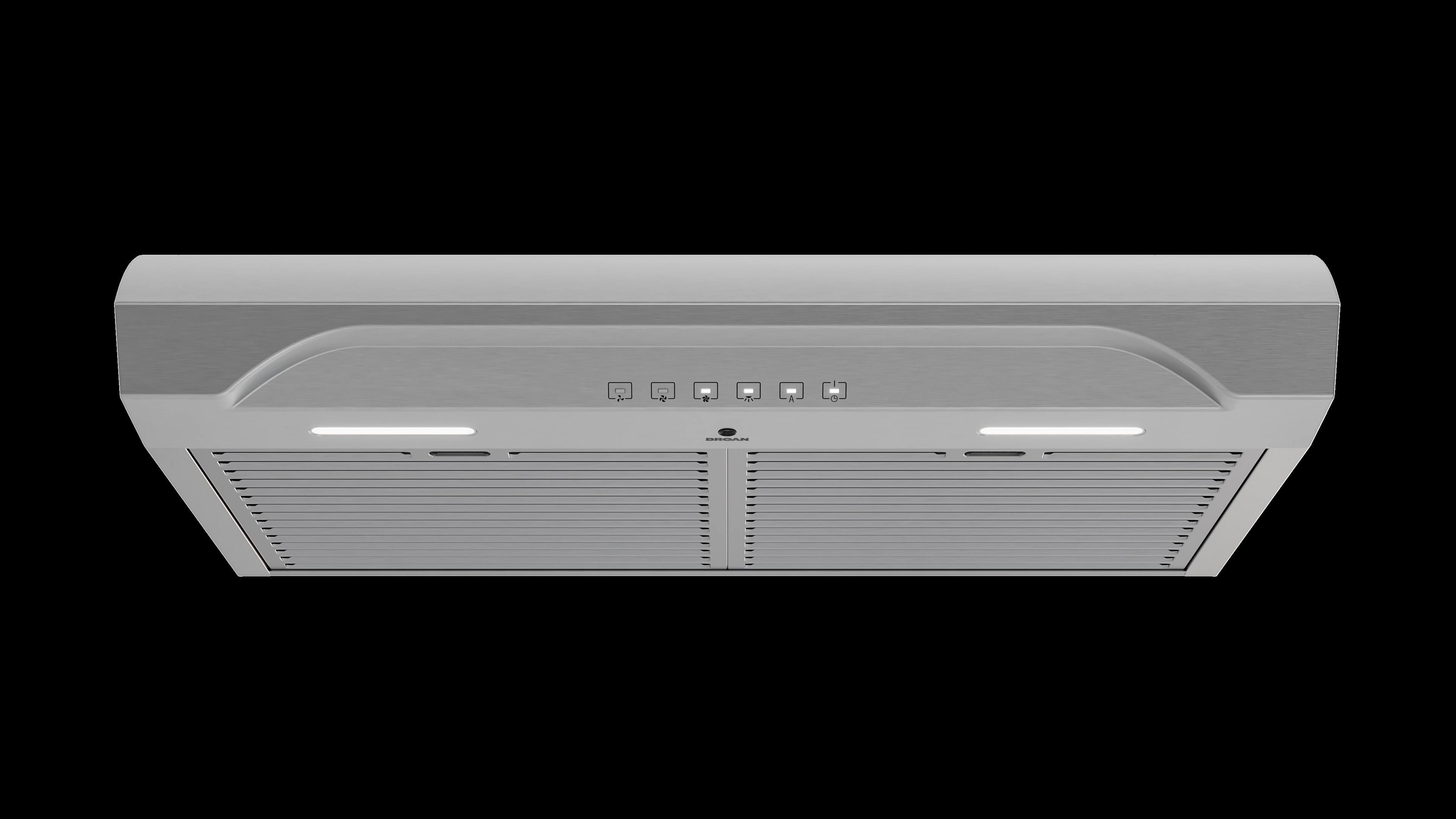 Alt View 2. Broan - Alta 30-Inch 640 MAX Blower CFM 0.8 Sones Stainless Steel Range Hood - Stainless Steel.