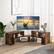 Alt View 14. Costway - 3 Pieces TV Console Stand Modern Entertainment Center Storage Bookcase - Brown.