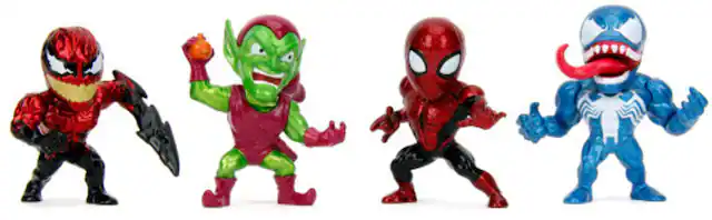 Front. Jada Toys - Jada Toys - Marvel - MetalFigs - 2.5" Diecast Spider-Man Figure 4-Pack - COLLECTABLES - Multicolor.