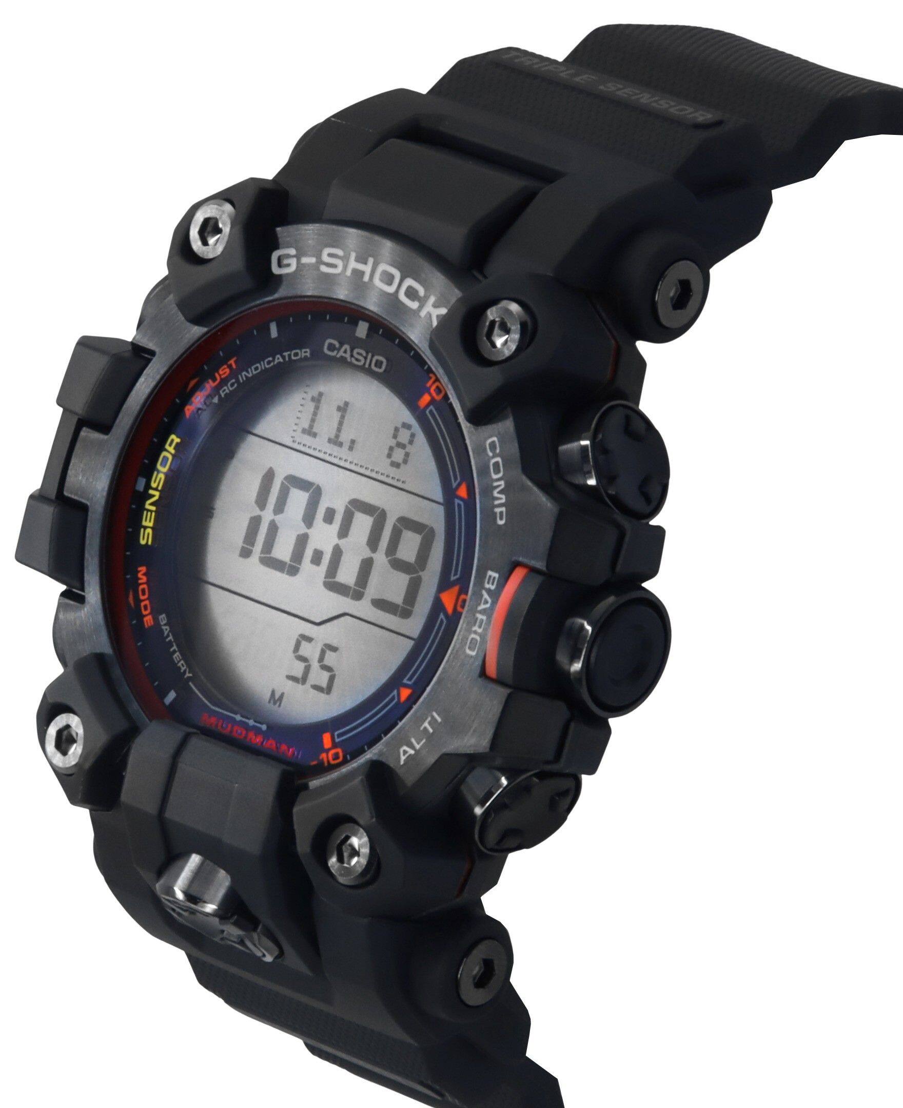 PIPLE SENSOR G-SHOCK INDICATOR CASIO AGJUST RC 10 11.8 SENSOR COMP MODE 10:09 BARO BATTERY 22 M MUDMAN 10 ALTI