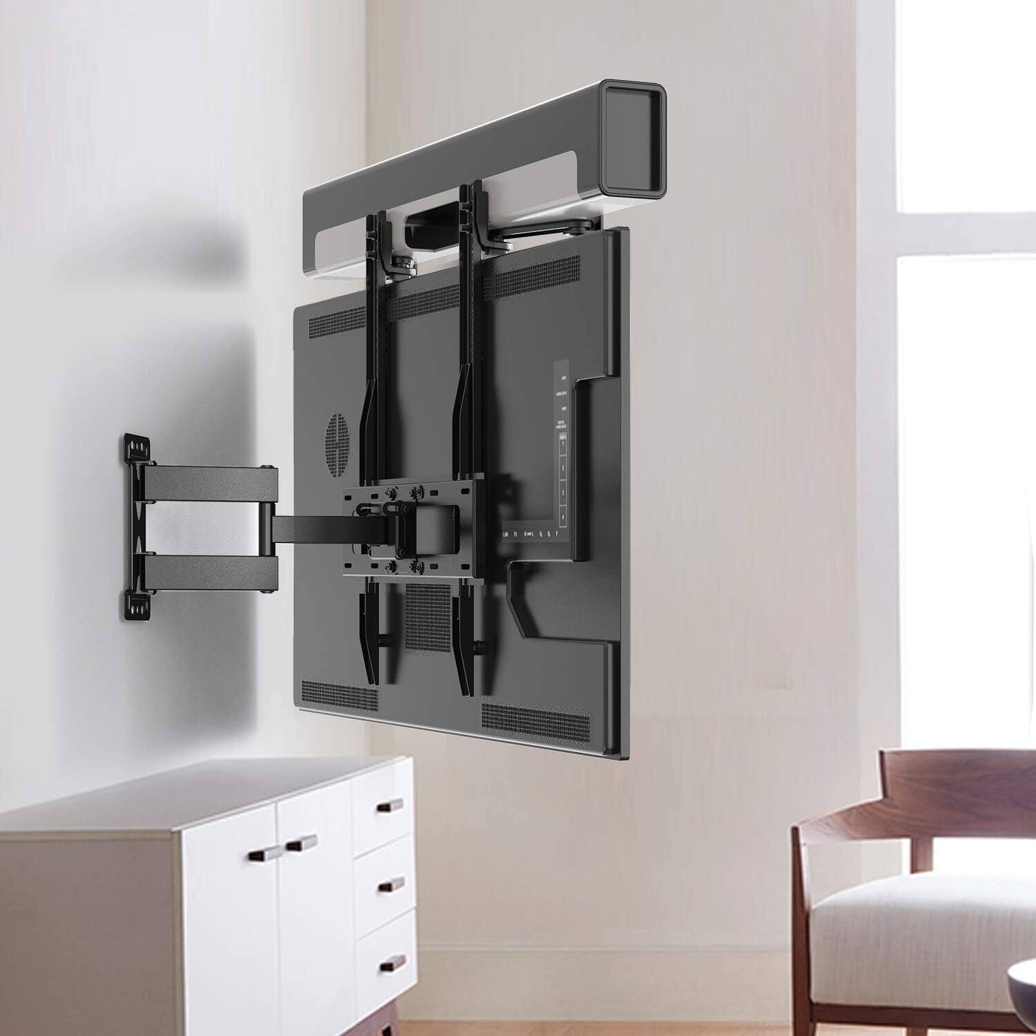 Alt View 4. Schertz - Adjustable Soundbar Mount for Samsung, Bose, Sonos, LG, Vizio – Fits 20"-45" Soundbars & 23"-65" TVs – Supports Up to 33 - Black.