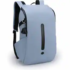 Front. Swissdigital Design - LAMONE L LED TSA-Friendly Water-Resistant Backpack With USB Charging Port RFID Protection and Fits Up to 16″ Laptop - Light Blue.