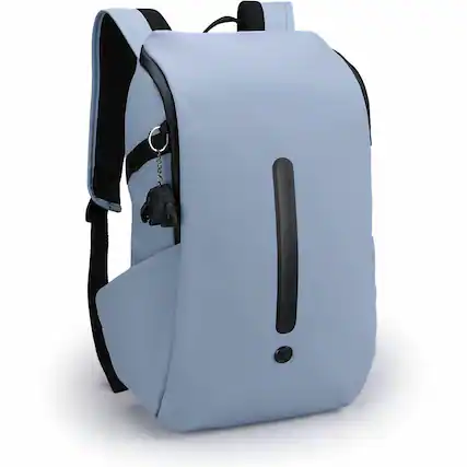 Front. Swissdigital Design - LAMONE L LED TSA-Friendly Water-Resistant Backpack With USB Charging Port RFID Protection and Fits Up to 16″ Laptop - Light Blue.