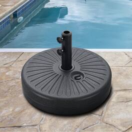 Ainfox - Patio Umbrella Stand, Outdoor Umbrella Base Water Filled Stand, Patio Outdoor Umbrella Holder - Black