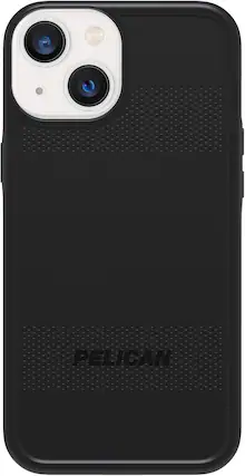 Front. Pelican - Pelican Protector iPhone 13 mini Case with MagSafe | Color: Black - Black.