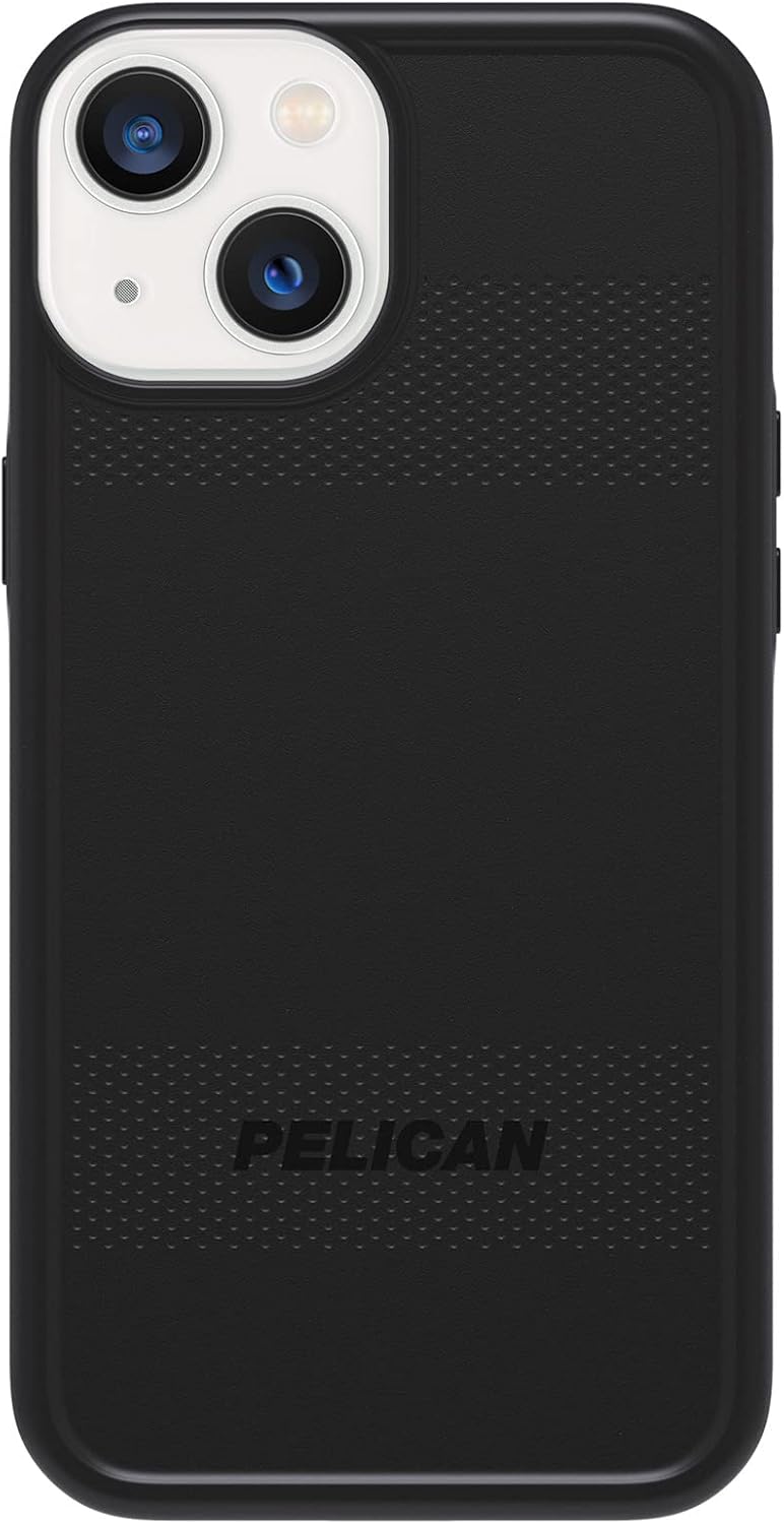 Front. Pelican - Pelican Protector  iPhone 13 mini Case with MagSafe | Color: Black - Black.