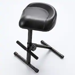 5 CORE - Guitar Stool 4 Inch Padded Drum Throne Adjustable Musician Seat for Drummers Guitarist - Black