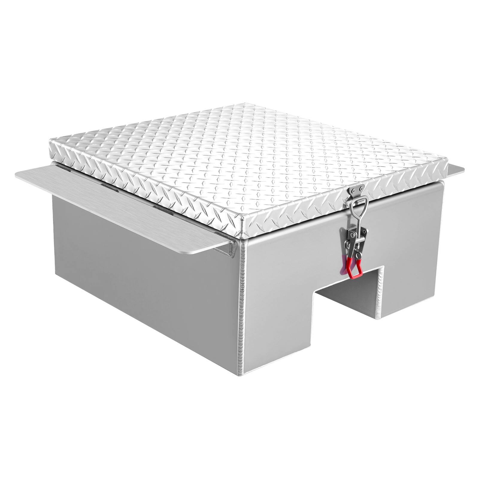 Alt View 5. VEVOR - Truck Bed Tool Box,Heavy Duty Aluminum Tool Box with Diamond Plate,Storage Toolbox Chest Organizer Supports up to 220lbs - Silver.