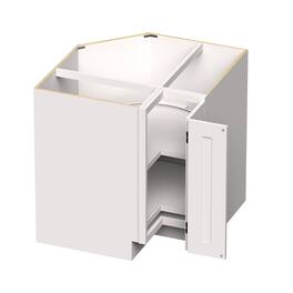 Boyel Living - 33-in W x 34.5-in H x 24-in D Shaker Lazy Susan Corner Kitchen Base Cabinet with Soft-Close Door - Glacier White
