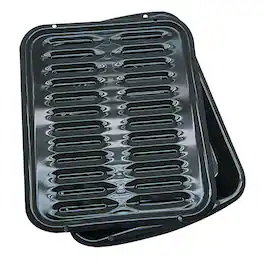 Range Kleen - BP102X 2 Piece 16 x 12.75 Inch Air Fry, Bake and Broiler Pan - Black