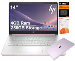 HP - 14" Laptop - Intel Processor N150 2025 - 4GB Memory - 256GB storage(128GB UFS+128GB Card) - Windows 11 - Honey Lavender