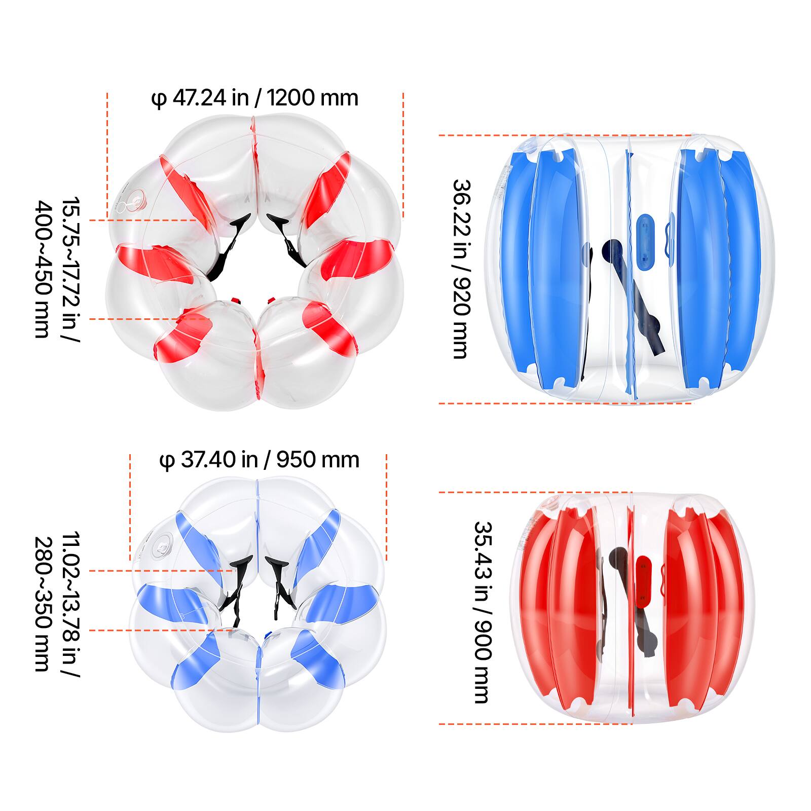- 400~450 mm / 15.75~17.72 in
- 280~350 mm / 11.02~13.78 in
- 47.24 in / 1200 mm
- 36.22 in / 920 mm
- 37.40 in / 950 mm
- 35.43 in / 900 mm