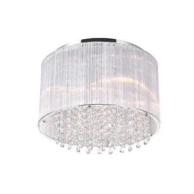 Drawing Spring Mounting CWI Lighting Spring Morning 6 Light Drum Shade Flush Mount With Finish ...