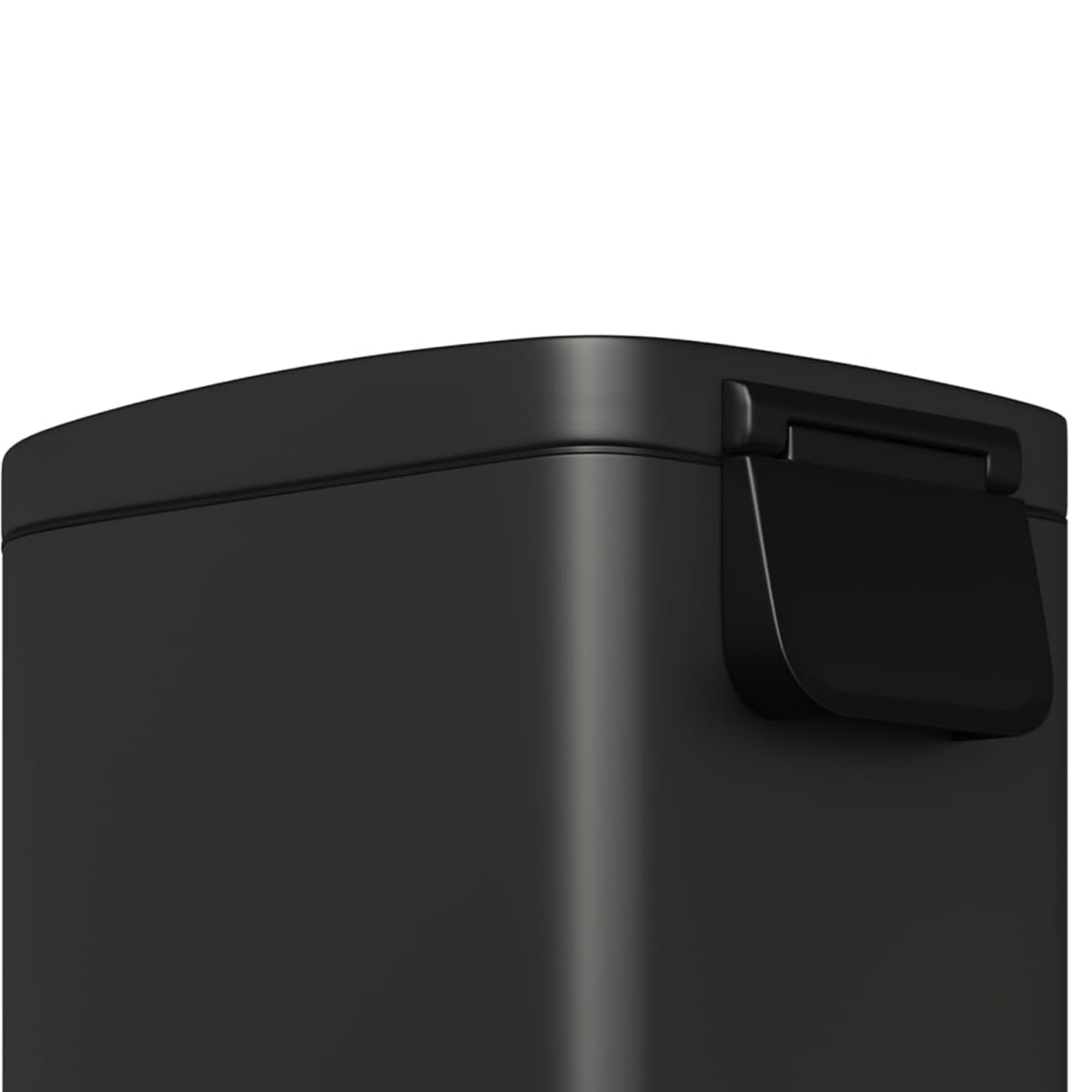 Alt View 4. Homhougo - 2.6 Gallon Step-on Trash Bin with Lid, 12.6 x 7.32 x 15.28", Bathroom Use, Black - Black.