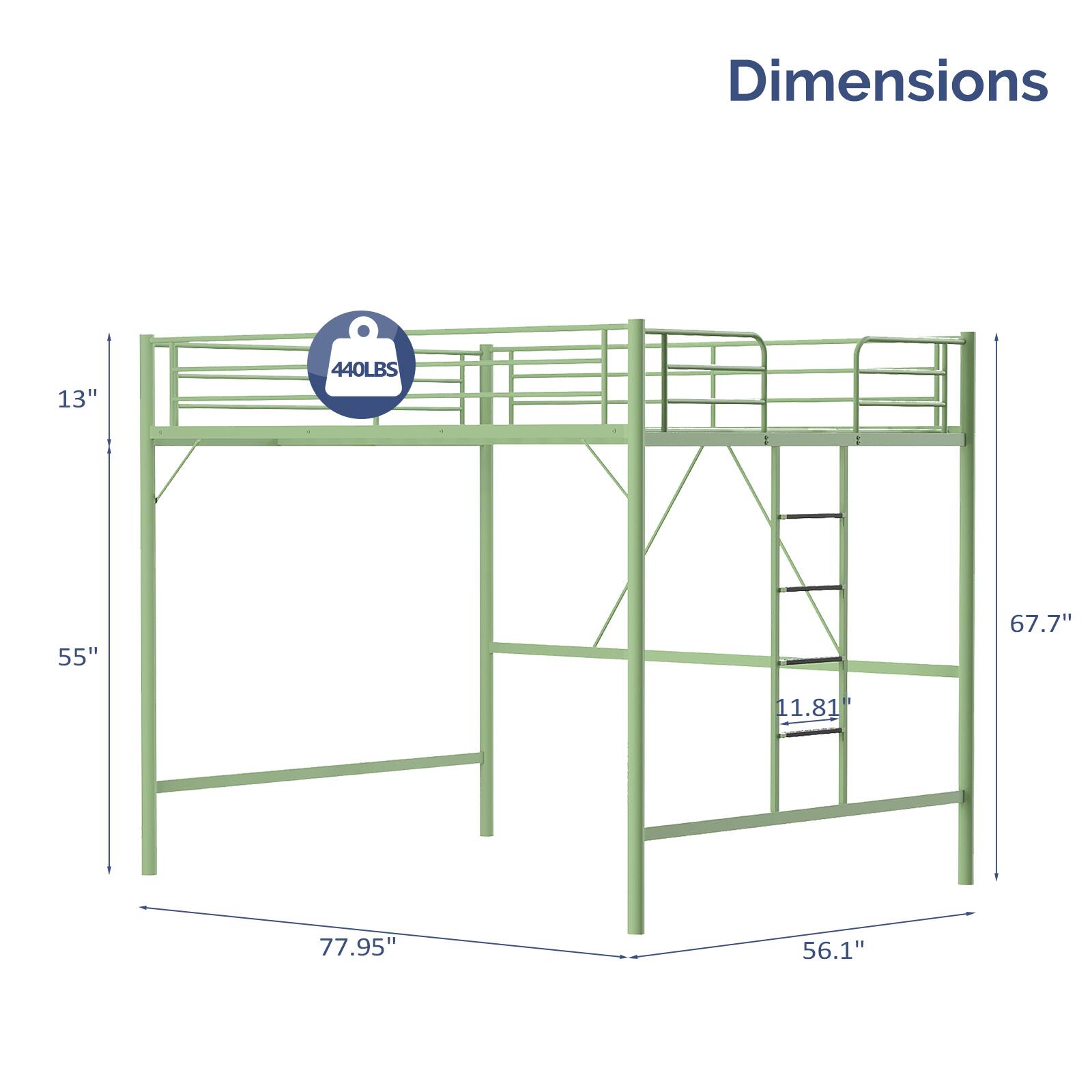 Dimensions: 13" x 440LBS x 55" x 67.7" x 11.81" x 77.95" x 56.1"
