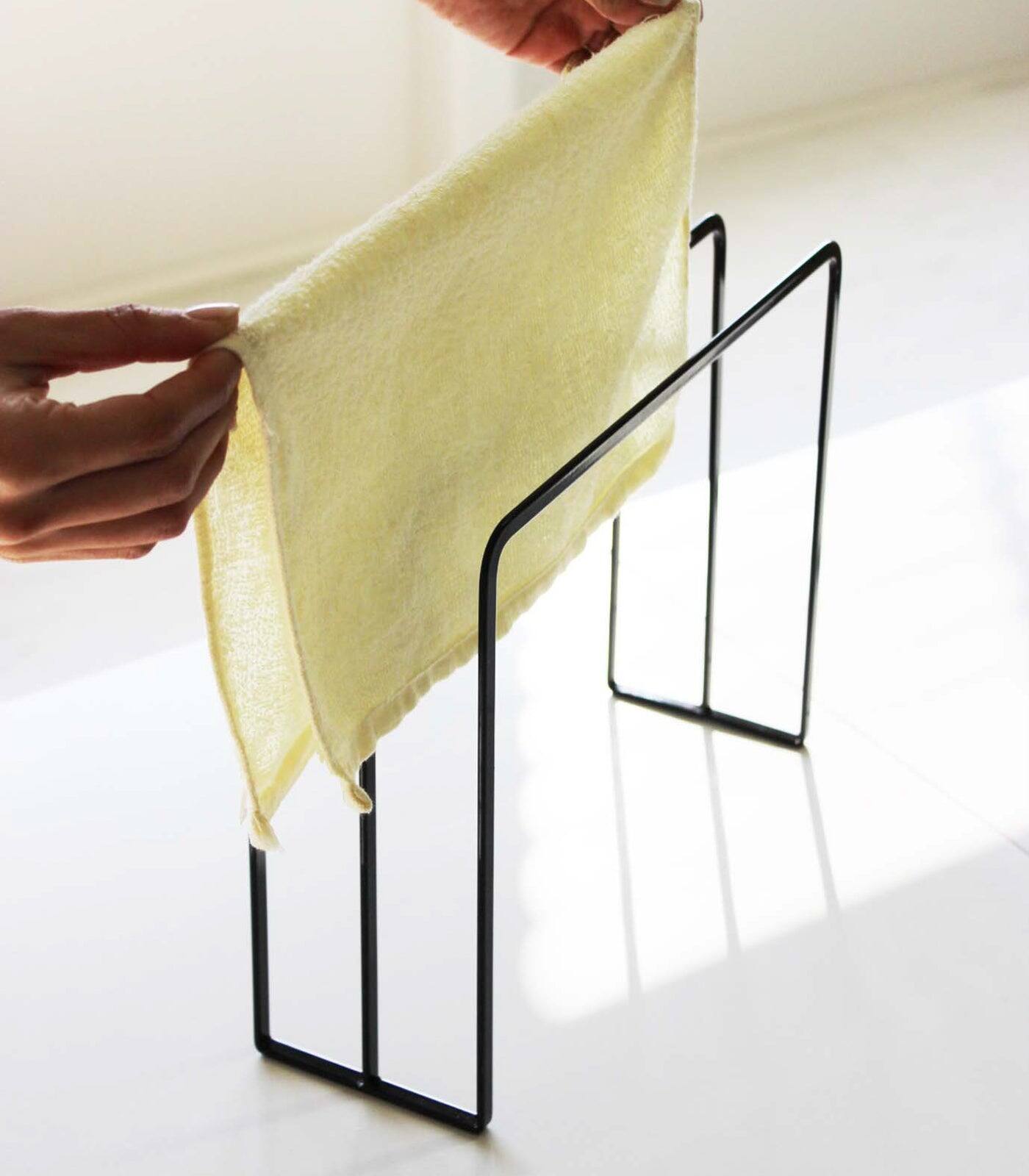 Alt View 3. Yamazaki Home - Dish Towel Hanger - Steel - White.