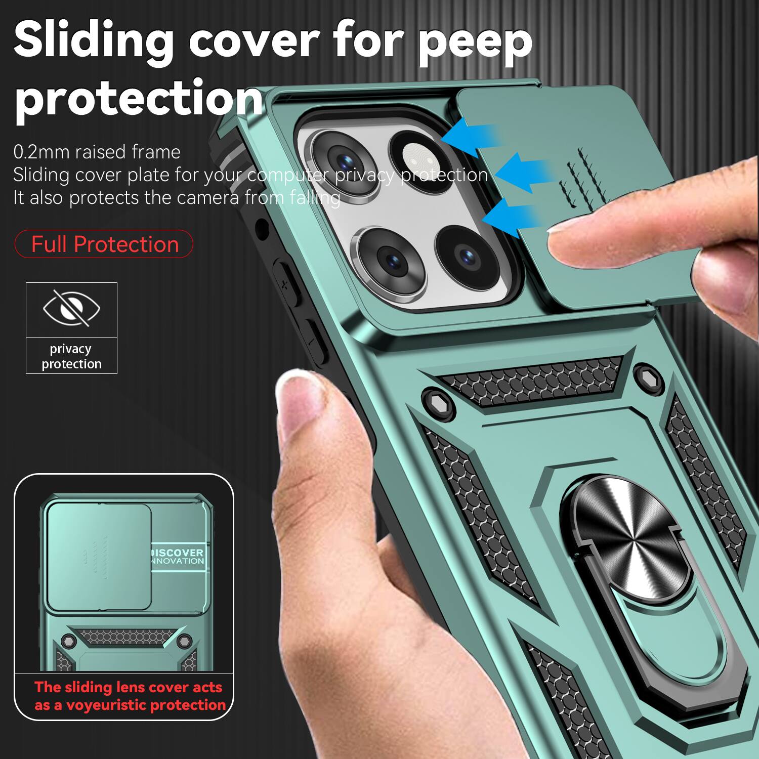 Sliding cover for peep protection

0.2mm raised frame
Sliding cover plate for your computer privacy protection
It also protects the camera from falling

Full Protection

privacy protection

The sliding lens cover acts as a voyeuristic protection