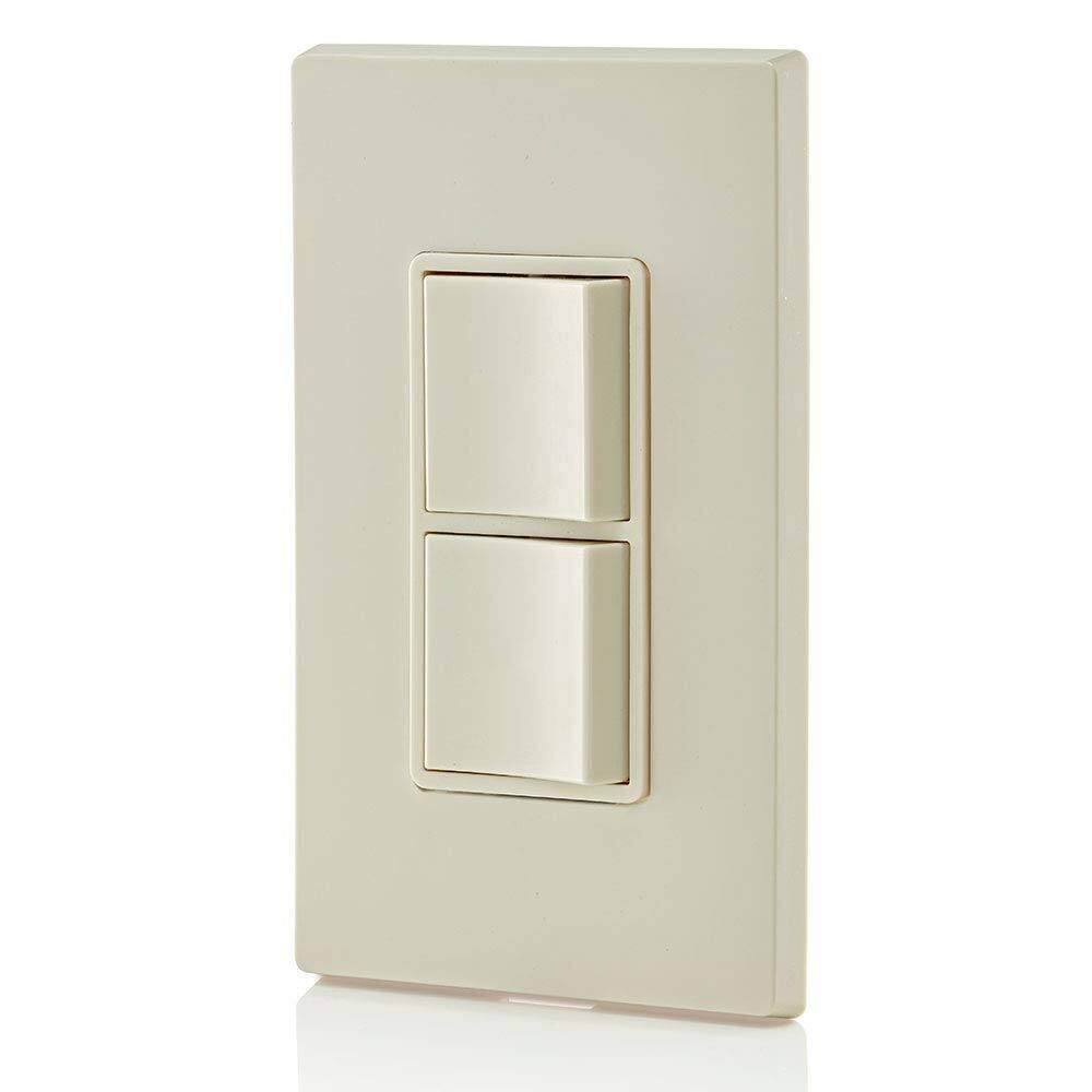 Back. Leviton - 15 Amp 120/277 Volt Decora Single-Pole AC Combination Switch Commercial Grade Grounding 5634-I - Light Almond.