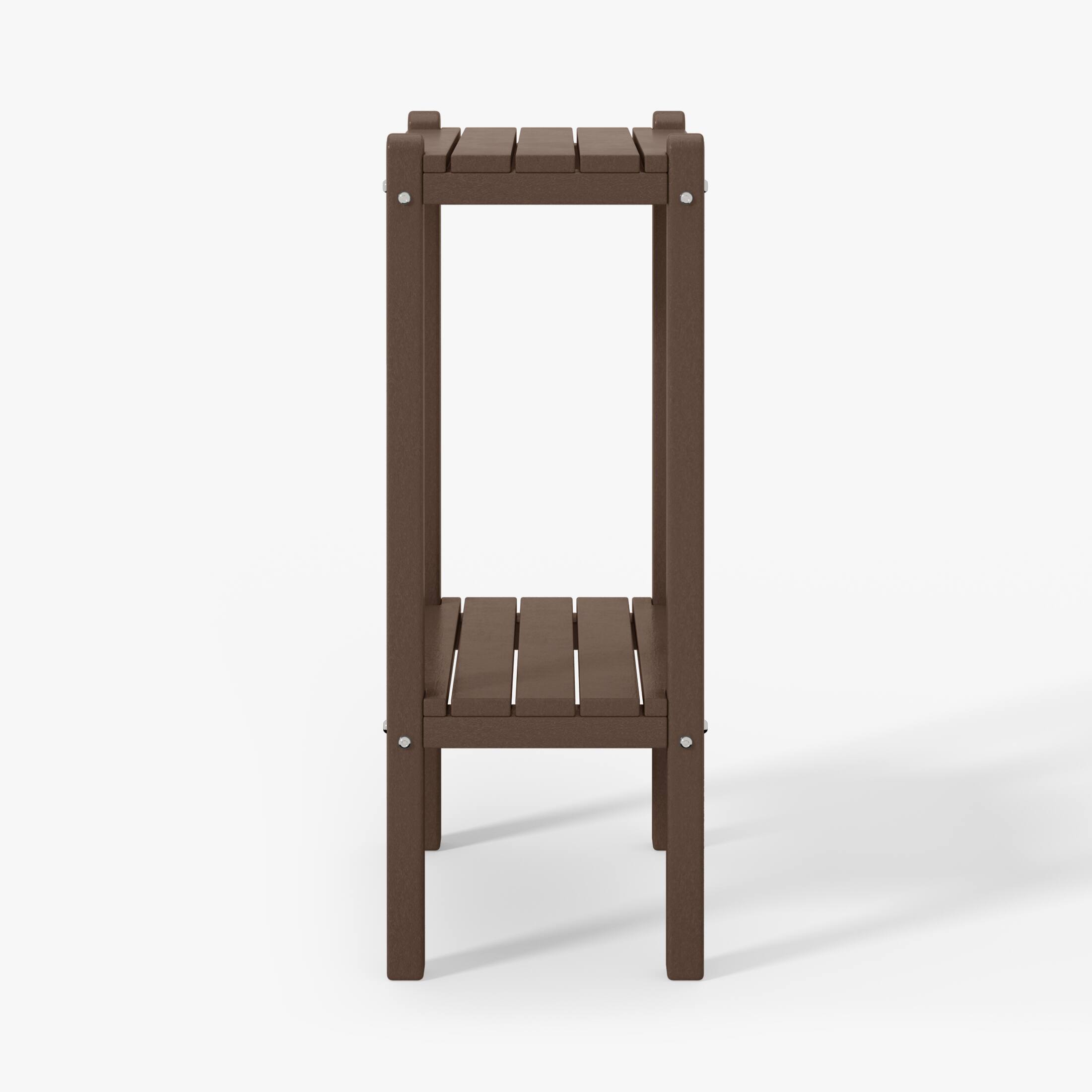 Back. WestinTrends - WestinTrends Malibu 36" Outdoor Adirondack HDPE 2-Tier Patio Side Table - Dark Brown.