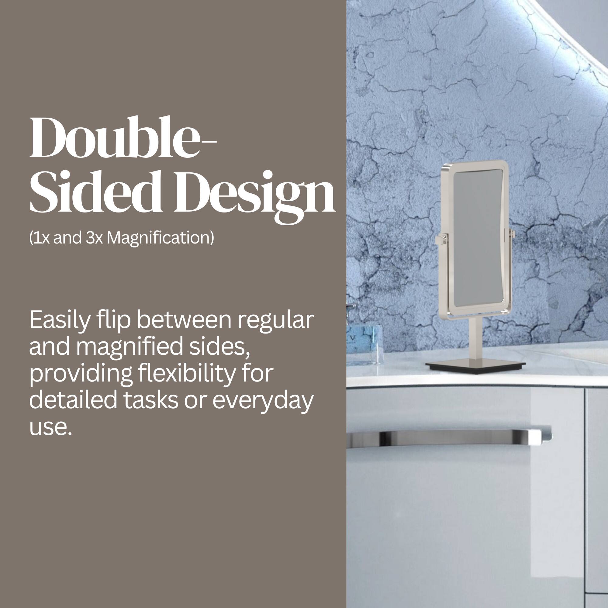 Double-Sided Design (1x and 3x Magnification)  
Easily flip between regular and magnified sides, providing flexibility for detailed tasks or everyday use.