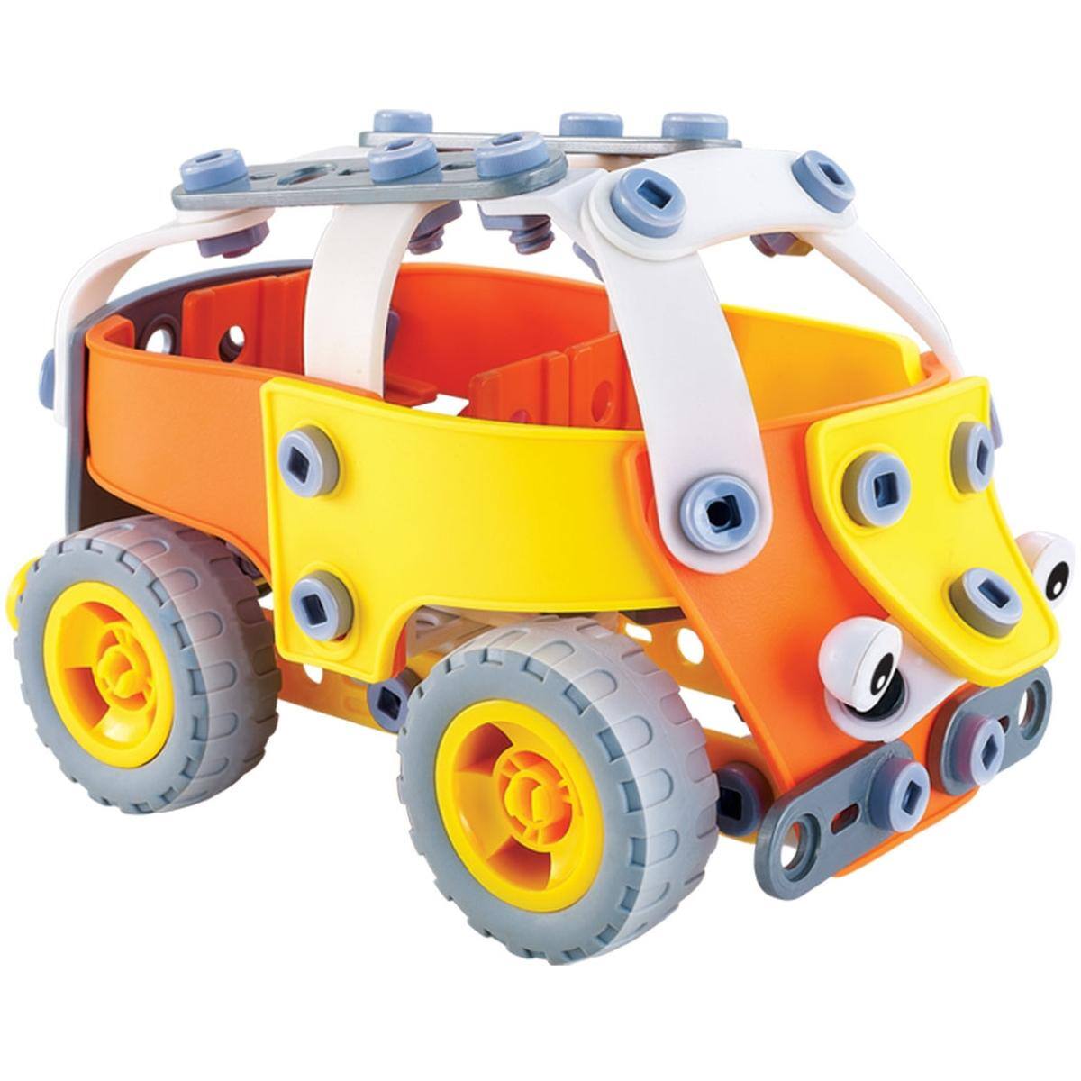 Angle. JuzToys - STEM Toys Building Toys For Kids, 148pcs (5 Model) Take Apart Toy, Helicopter, Van, Bulldozer, Racing Car, Motorboat - Multi.